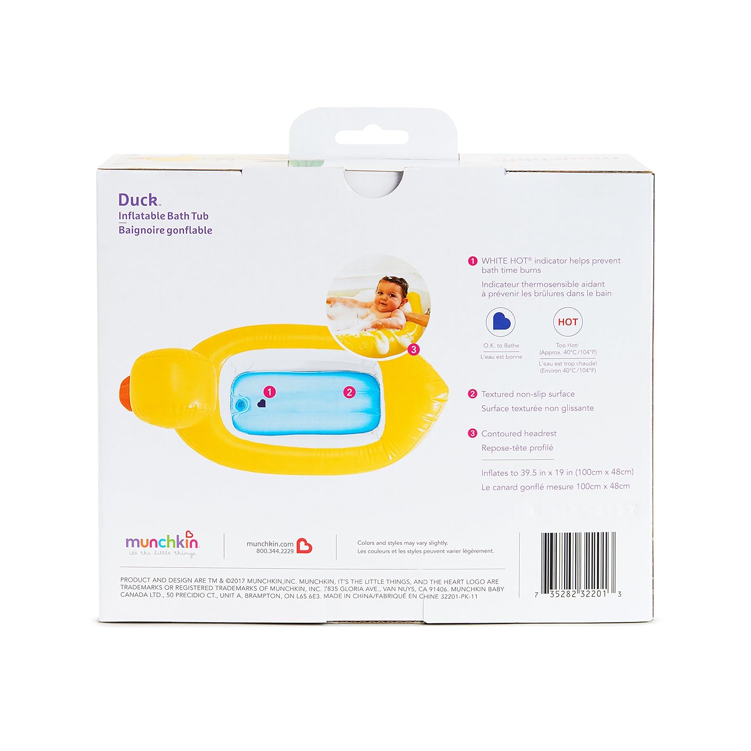Munchkin® Duck™ Inflatable Baby Bathtub with White Hot® Heat Alert - Image 7